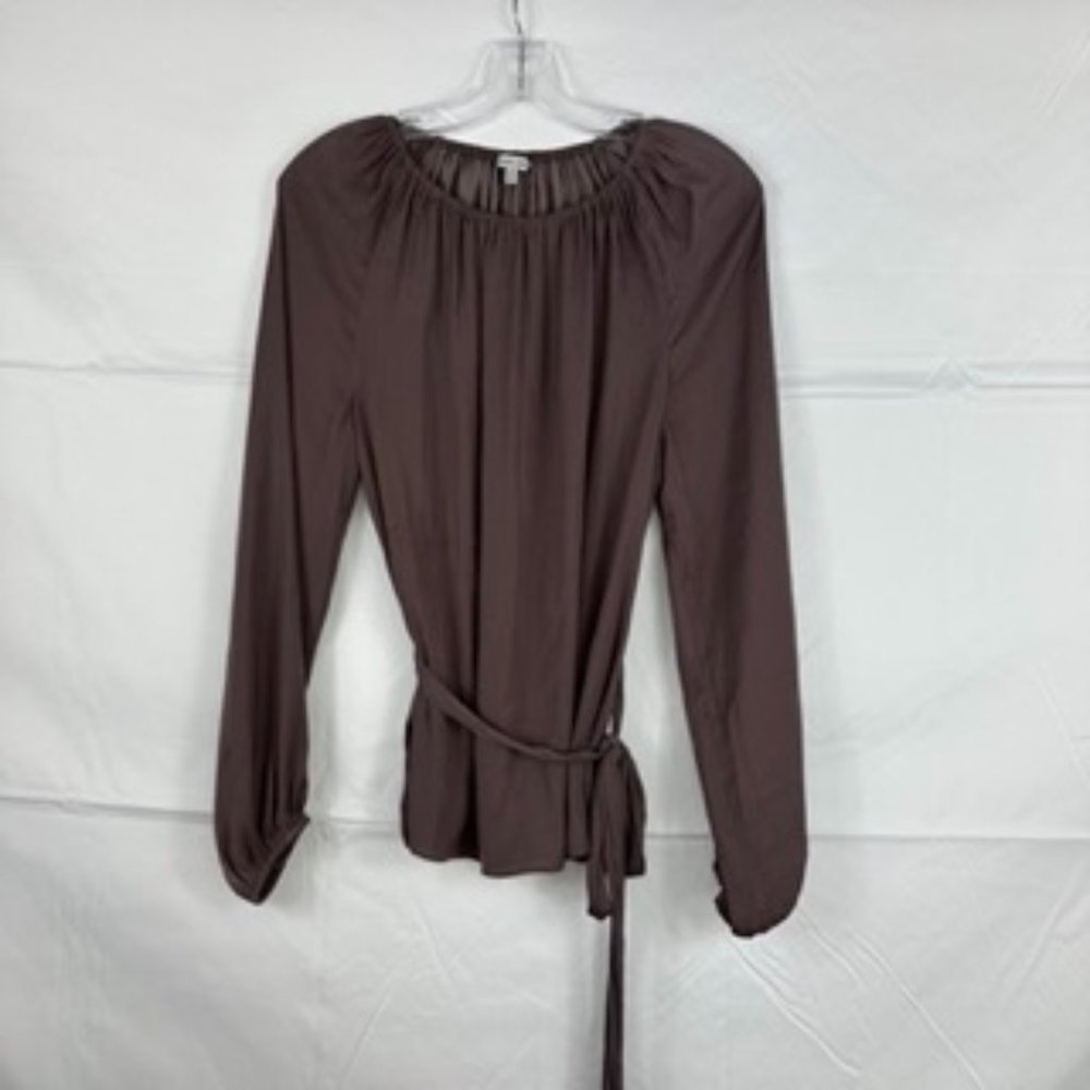 Naked Zebra Mauve Long Sleeve Blouse, Size Small